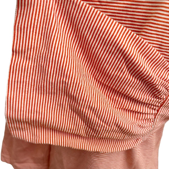 J.Crew Top Cotton Red Micro Stripe Boat Neck Bell Sleeves Medium - Picture 7 of 10
